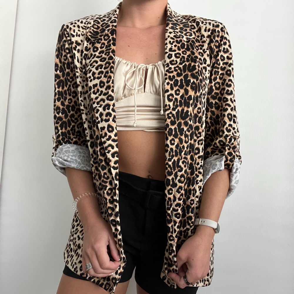Leopard Button Up - Swim suit cover up